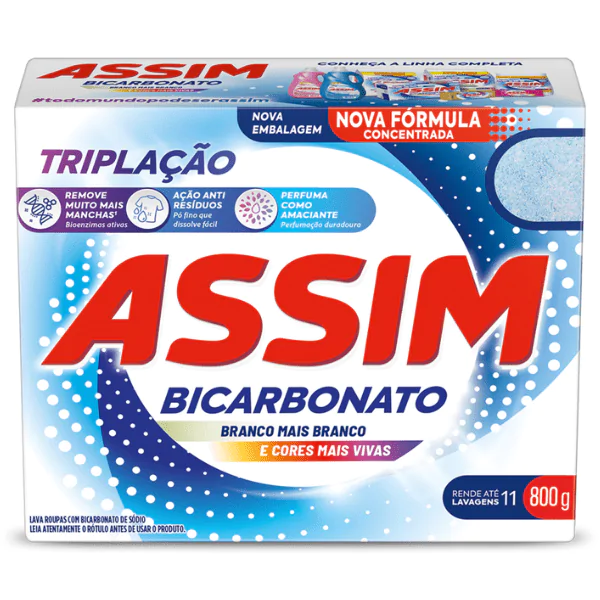 Lava Roupas em Pó Assim Triplação - 800gr - Imagem 1