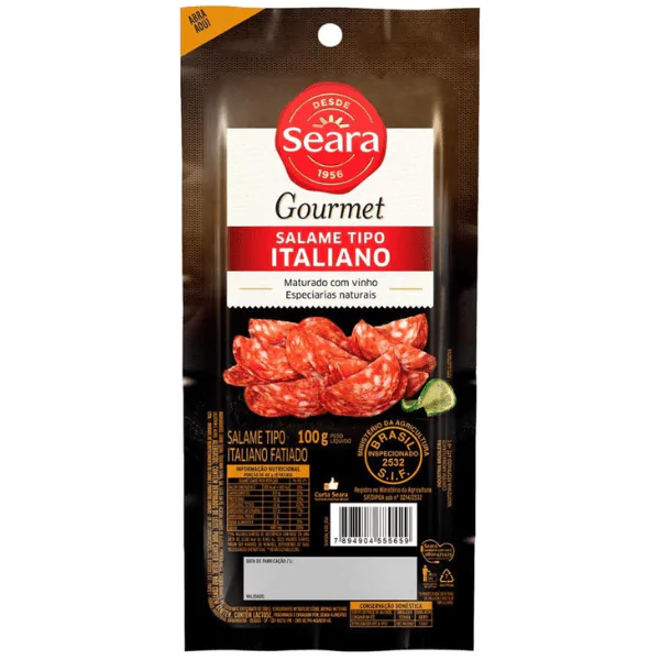 Salame Italiano Fatiado Seara Gourmet - 100gr - Imagem 1