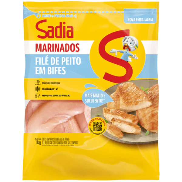 Filé de Peito em Bifes Marinado Sadia 1a1 - 1Kg - Imagem 1