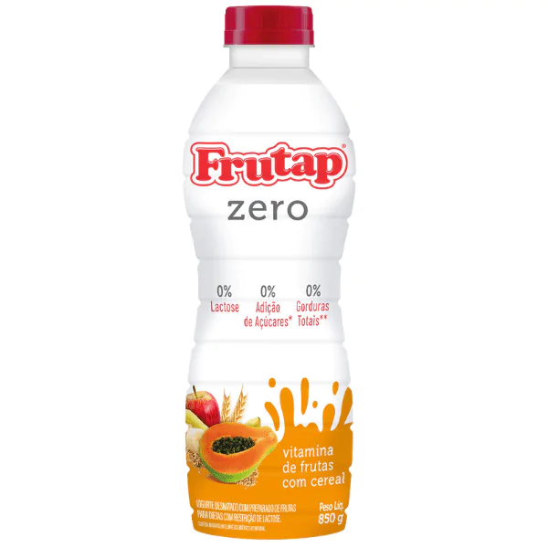 Iogurte Desnatado Zero Lactose Frutap Vitamina de Frutas - 850gr - Imagem 1