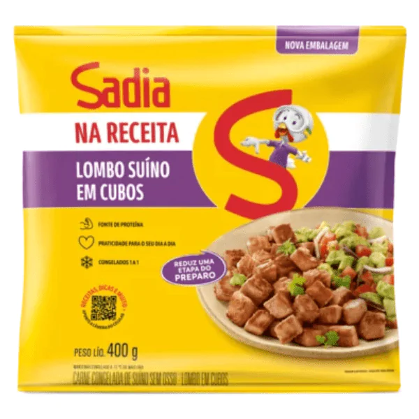 Lombo Suíno em Cubos Sadia - 400gr - Imagem 1