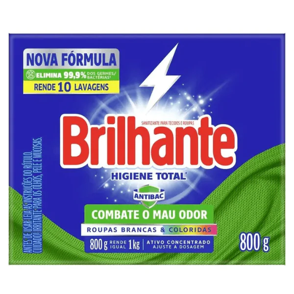 Sabão em Pó Brilhante Higiene Total - 800gr - Imagem 1