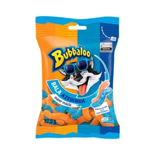 Bala Bubbaloo Blueberry Azedinha - 82,5gr-1 Bala Bubbaloo Blueberry Azedinha - 82,5gr - Imagem 1