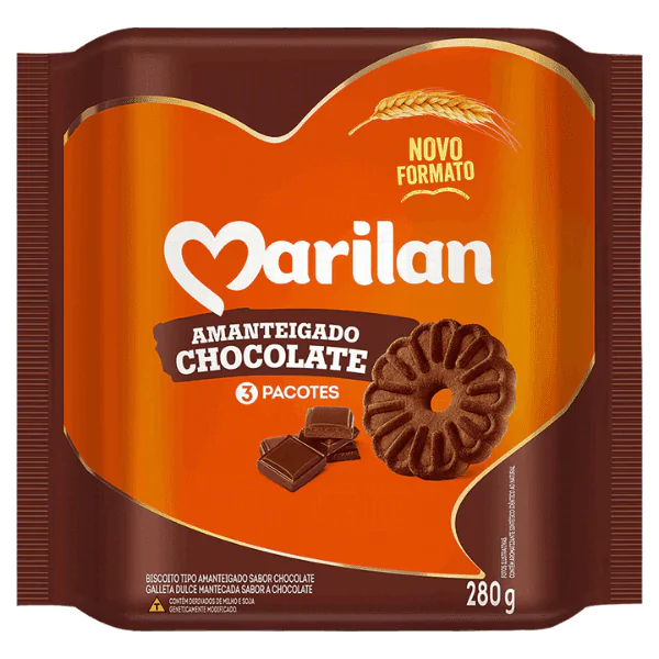 Biscoito Amanteigado Marilan Chocolate - 280gr - Imagem 1
