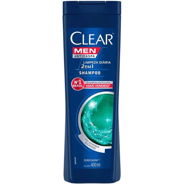 Shampoo Clear Anticaspa Limpeza Diária 2 em 1 - 400ml
