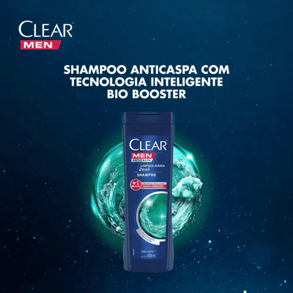 Shampoo Clear Anticaspa Limpeza Diária 2 em 1 - 400ml - Imagem 4