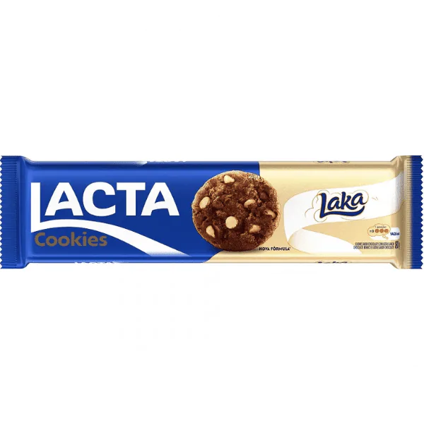 Cookie Lacta Gotas Chocolate Branco Laka - 80gr - Imagem 1