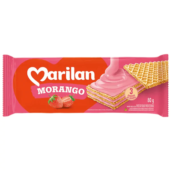 Biscoito Marilan Wafer Morango - 70gr - Imagem 1