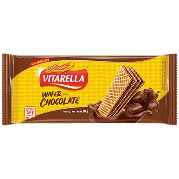 Biscoito Wafer Vitarella Chocolate - 80gr - Imagem 1