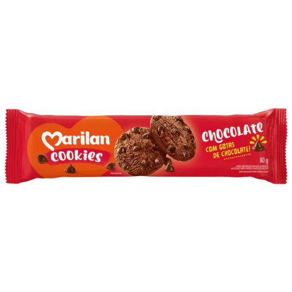 Cookie Marilan Chocolate com Gotas Chocolate - 80gr - Imagem 1