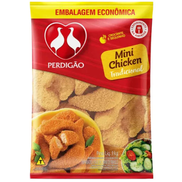 Empanado Mini Chicken Perdigão - 3Kg-1 Empanado Mini Chicken Perdigão - 3Kg - Imagem 1
