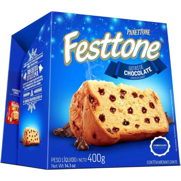 Panettone Festtone Chocolate - 400gr - Imagem 1
