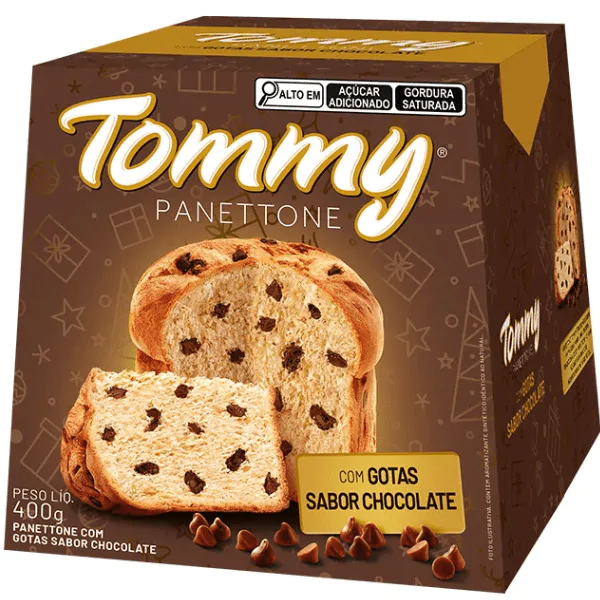 Panettone Tommy Gotas Chocolate - 400gr - Imagem 1