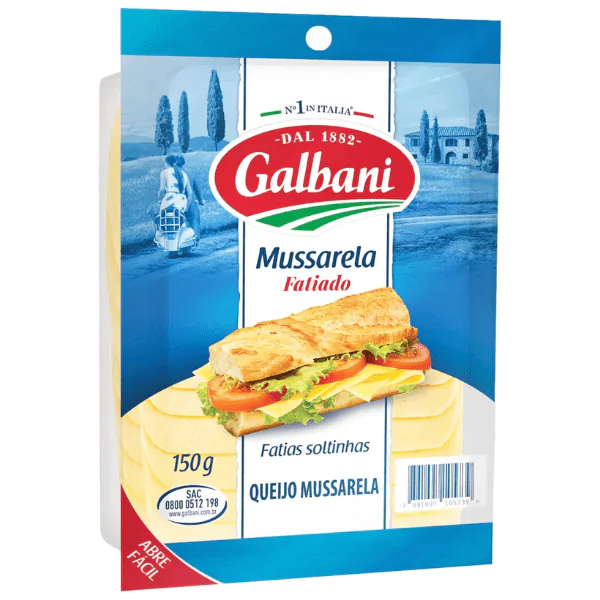 Queijo Mussarela Fatiado Galbani - 150gr - Imagem 1