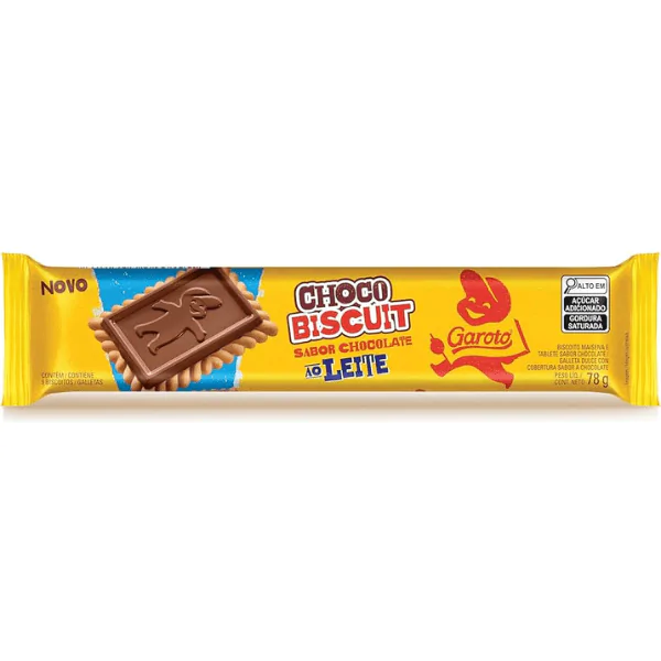 Biscoito Garoto Chocobiscuit Ao Leite - 78gr
