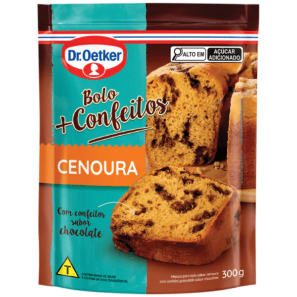 Bolo Dr Oetker Confeitos Cenoura - 300gr Mistura Bolo Dr Oetker +Confeitos Cenoura - 300gr - Imagem 1