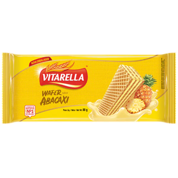 Biscoito Wafer Vitarella Abacaxi - 80gr - Imagem 1