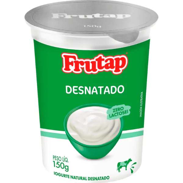 Iogurte Natural Desnatado Zero Lactose Frutap - 150gr-1 Iogurte Natural Desnatado Zero Lactose Frutap - 150gr - Imagem 1