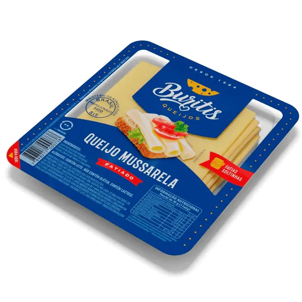 Queijo Mussarela Fatiado Buritis - 150gr - Imagem 1