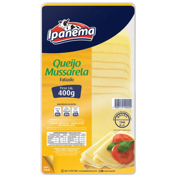 Queijo Mussarela Ipanema - 400gr-1 Queijo Mussarela Ipanema - 400gr - Imagem 1