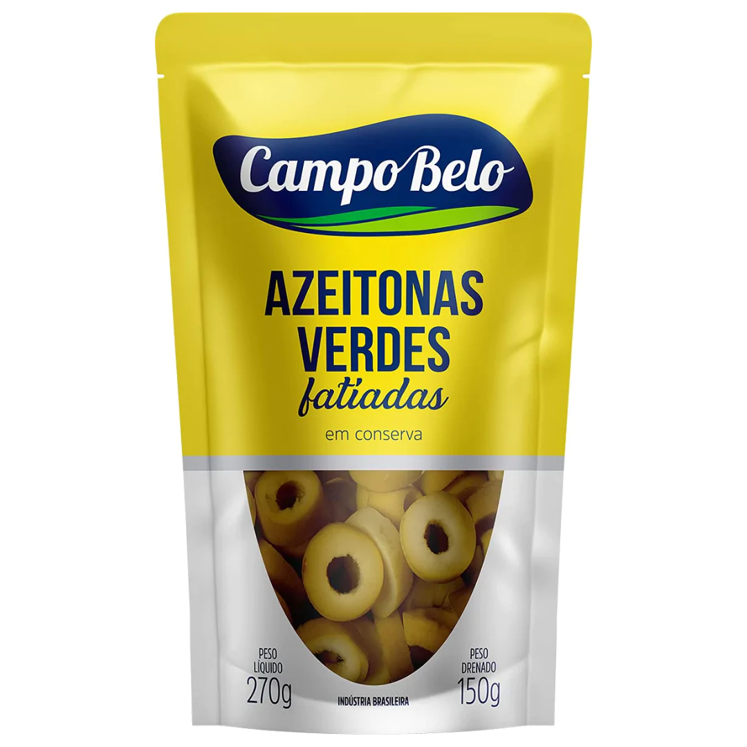 Azeitona Fatiada Campo Belo - 150gr-1 Azeitona Verde Fatiada Campo Belo - 120gr* - Imagem 1