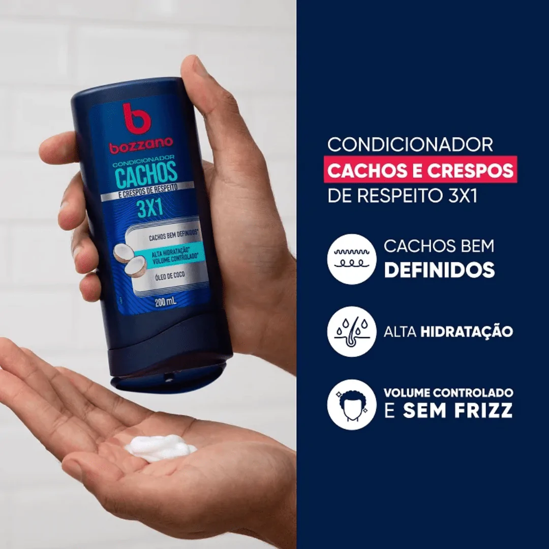 Condicionador Bozzano Cachos e Crespos 3 em 1 - 200ml - Imagem 2