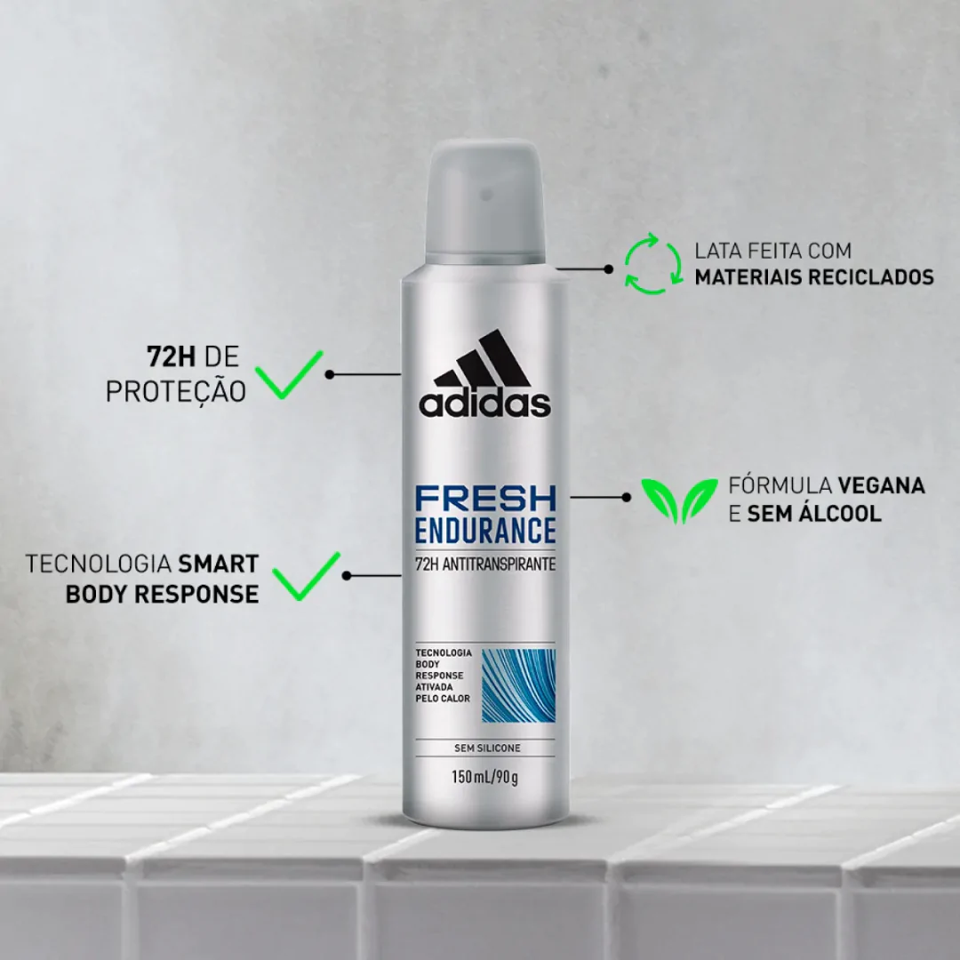 Desodorante Adidas Men  Fresh Endurance - 150ml - Imagem 2