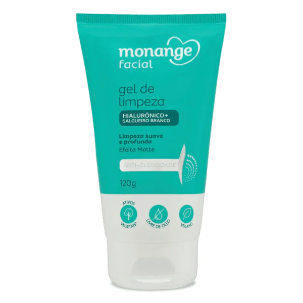 Gel de Limpeza Facial Monange Anti-oleosidade com Hialurônico - 120g