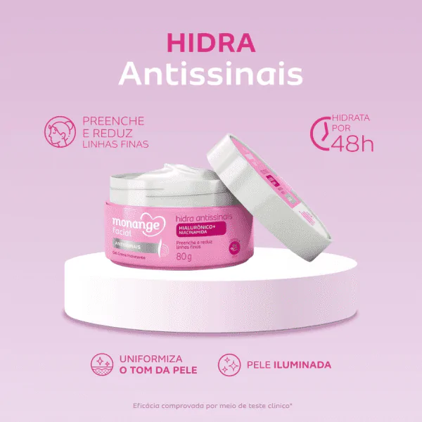Hidratante Facial Monange Antissinais com Hialurônico - 80g - Imagem 3