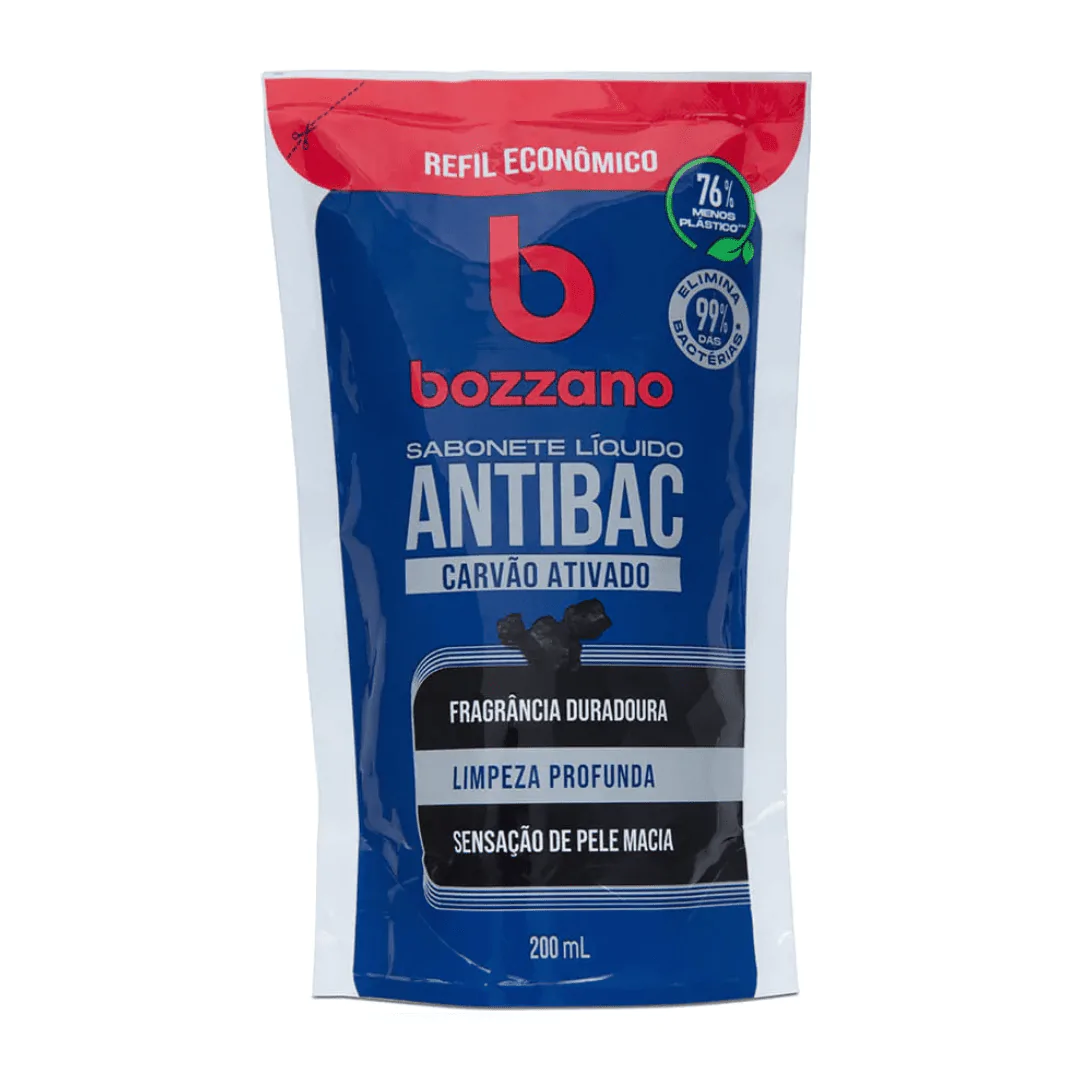 Refil Sabonete Líquido Bozzano Antibac Carvão Ativado - 200ml - Imagem 1