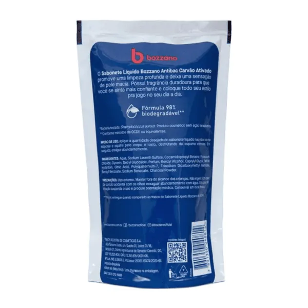 Refil Sabonete Líquido Bozzano Antibac Carvão Ativado - 200ml - Imagem 2