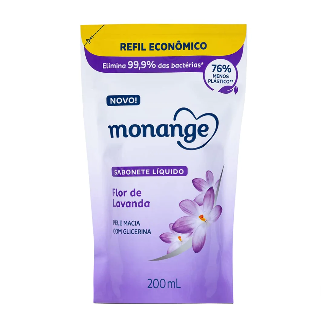 Refil Sabonete Líquido Monange Flor de Lavanda - 200ml - Imagem 1