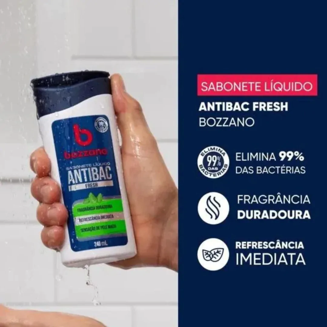 Sabonete Líquido Bozzano Antibac Fresh - 240ml - Imagem 3