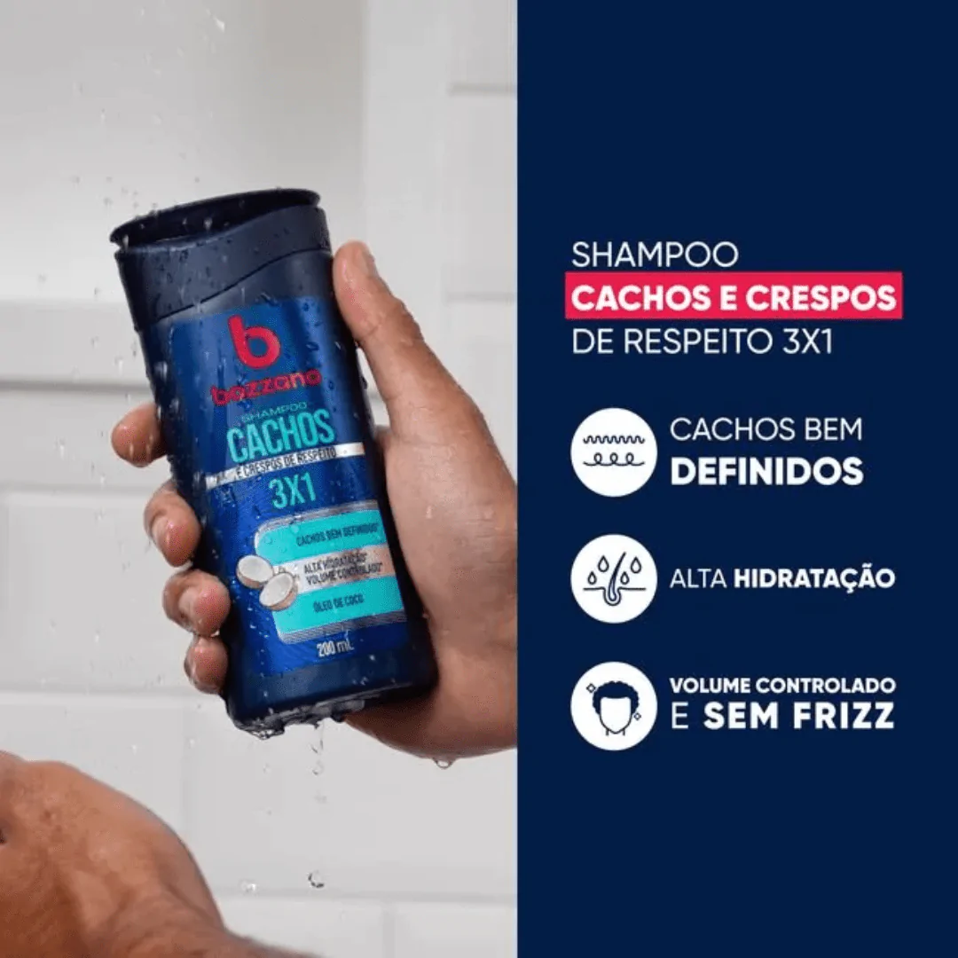 Shampoo Bozzano Cachos e Crespos 3 em 1 - 200ml - Imagem 3