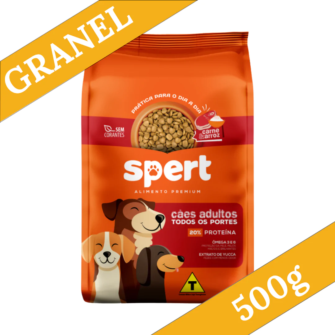 Ração Spert Premium Todo Porte Carne/Arroz Granel - 500gr - Imagem 1