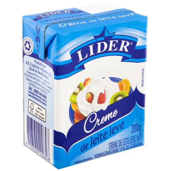Creme de Leite Leve Lider - 200gr - Imagem 1