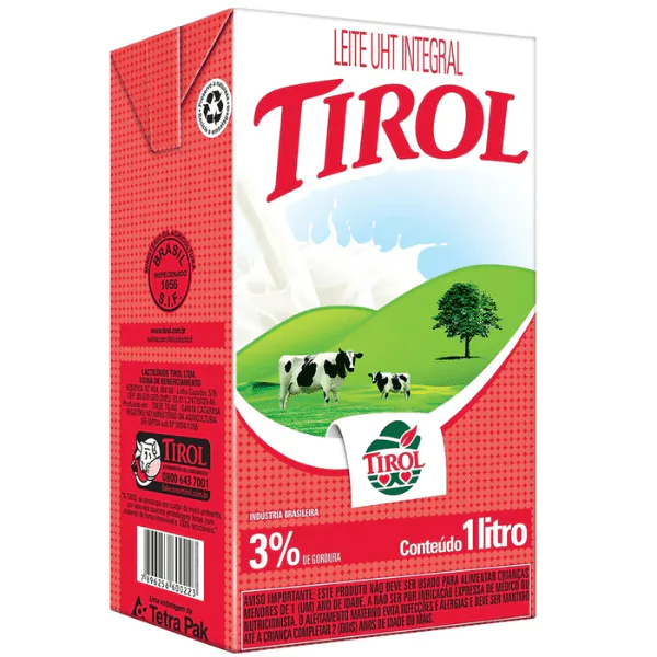 Leite UHT Integral Tirol - 1L - Imagem 1