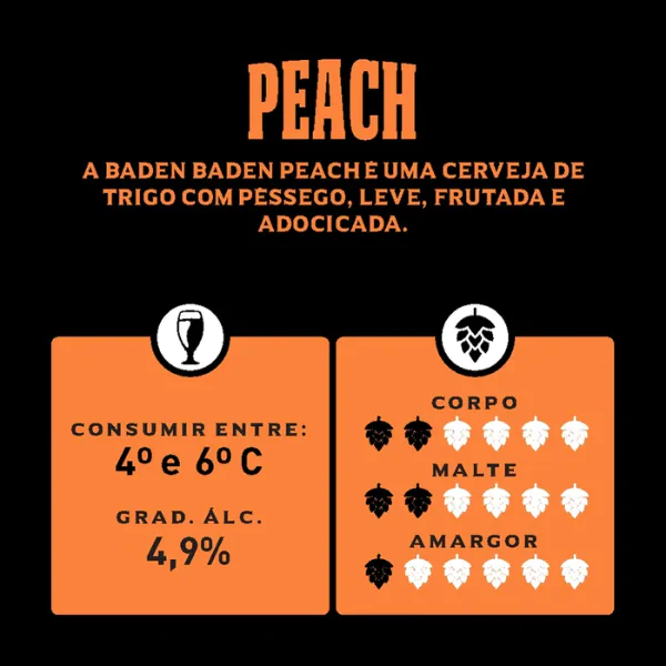 Cerveja Baden Baden Peach - 350ml - Imagem 2
