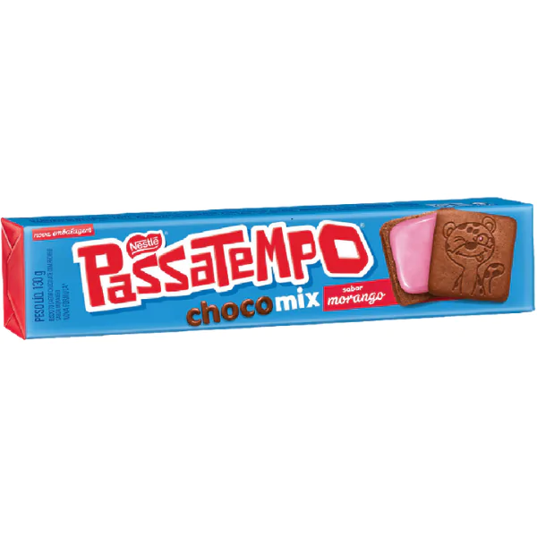 Biscoito Recheado Passatempo ChocoMix Morango - 130gr