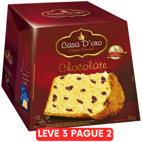 Chocottone Casa D'Oro Frutas Gotas Chocolate - 400gr