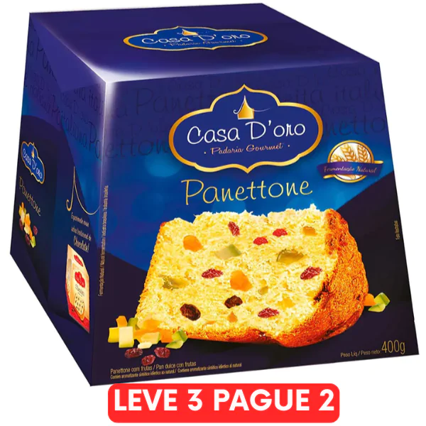 Panettone Casa D'Oro Frutas Cristalizadas - 400gr