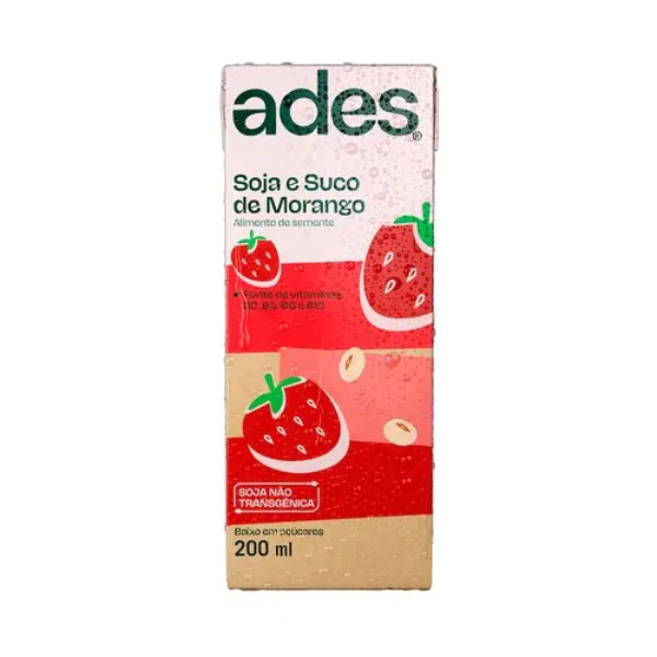 Bebida Ades de Soja Morango - 200ml - Imagem 1