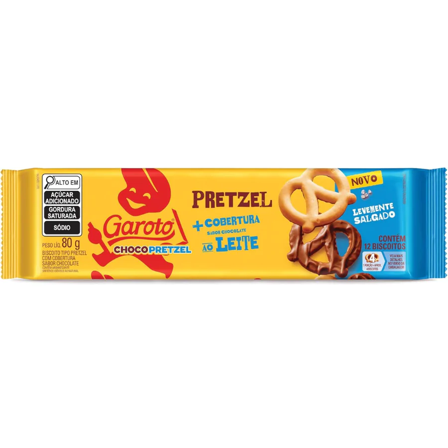 Biscoito Garoto Chocopretzel Ao Leite - 80gr-1 Biscoito Garoto Chocopretzel Ao Leite - 80gr - Imagem 1