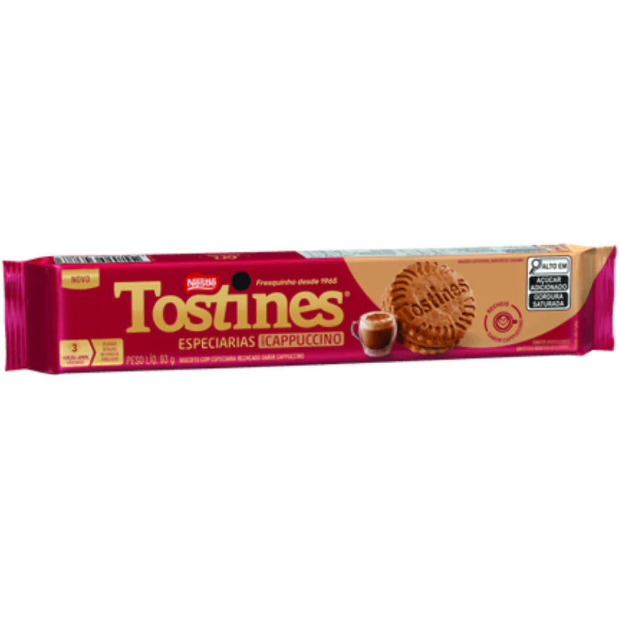 Biscoito Recheado Nestlé Tostines Capuccino - 93gr-1 Biscoito Recheado Nestlé Tostines Capuccino - 93gr - Imagem 1