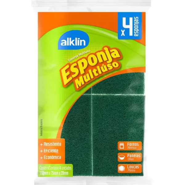 Esponja de Limpeza Alklin – 4und-1 Esponja de Limpeza Alklin - 4und - Imagem 1