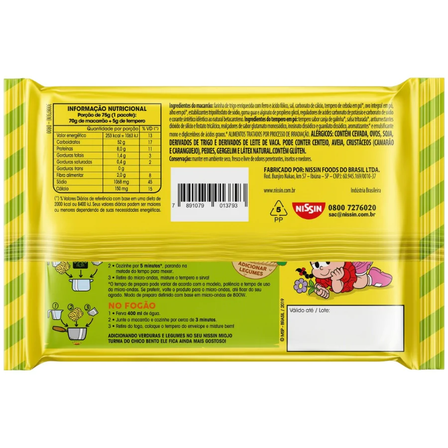 Macarrão Instantâneo Nissin Miojo T. Mônica Canja Galinha- 75gr - Imagem 2