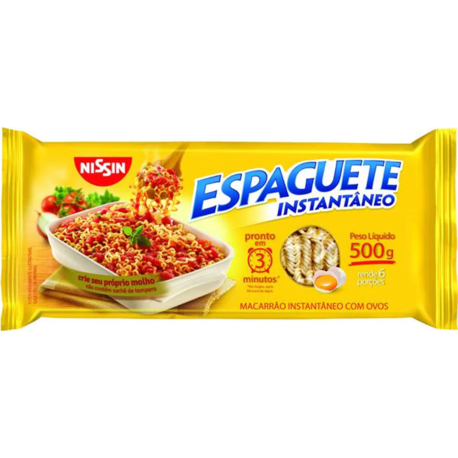 Macarrão Intantâneo Nissin Espaguete - 500gr-1 Macarrão Intantâneo Nissin Espaguete - 500gr - Imagem 1
