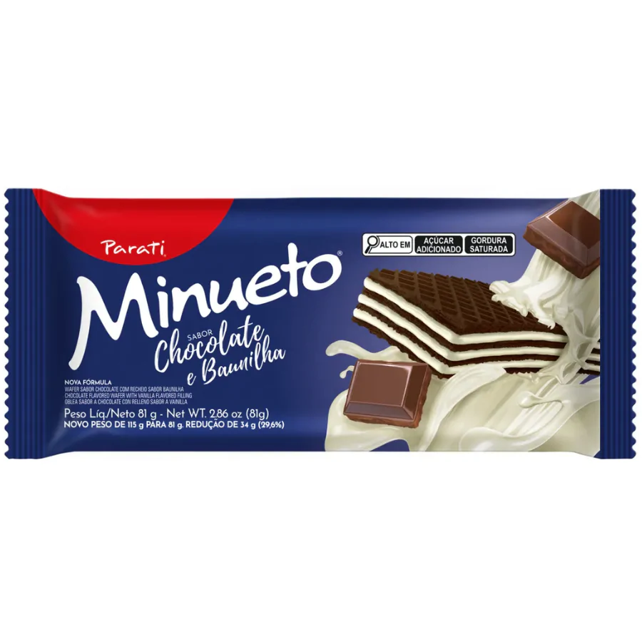 Wafer Minueto Parati Baunilha - 81gr - Imagem 1