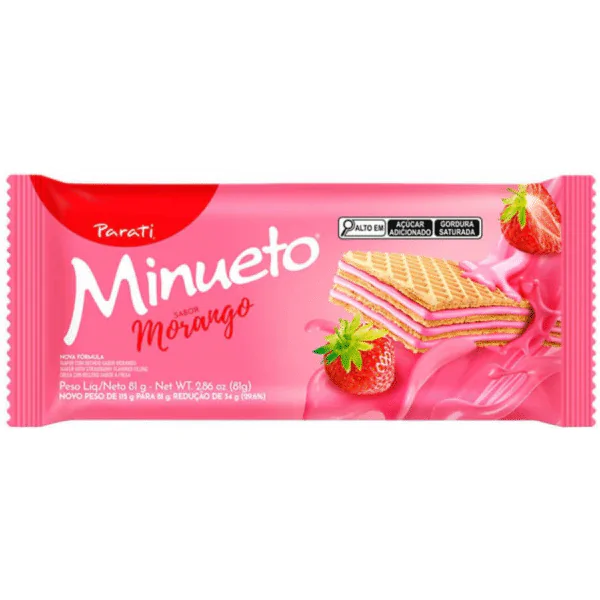 Wafer Minueto Parati Morango - 81gr