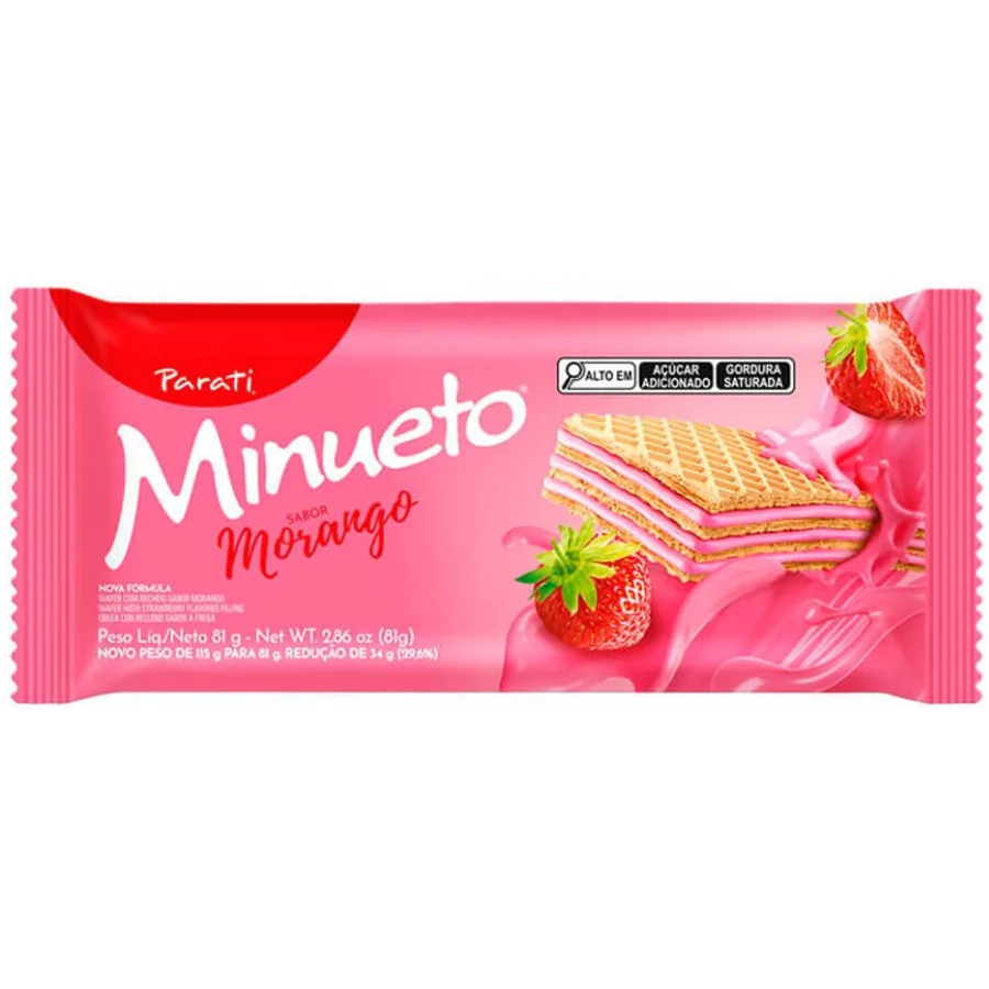 Wafer Minueto Parati Morango - 81gr-1 Wafer Minueto Parati Morango - 81gr - Imagem 1